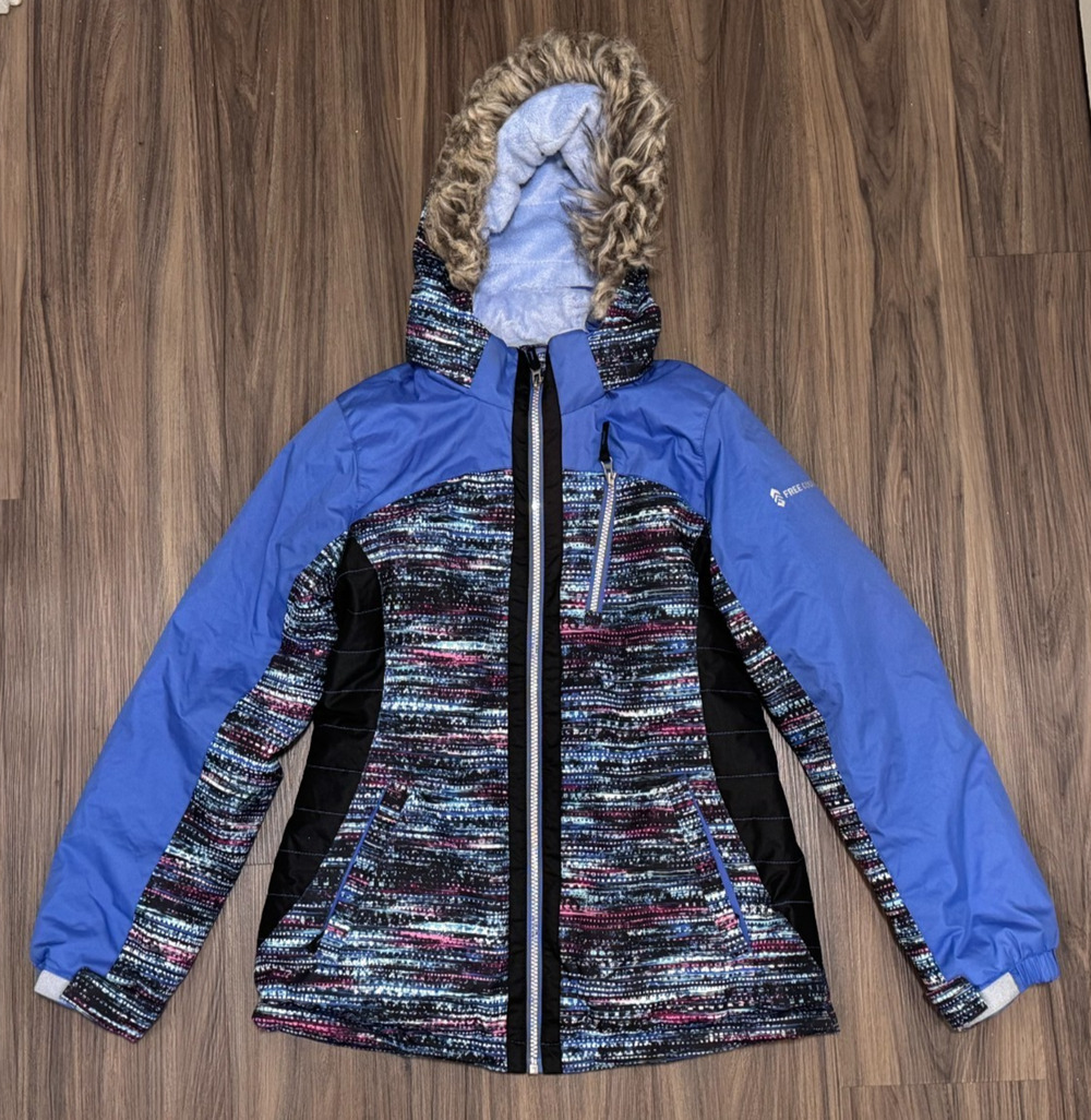 Free Country Jacket Women’s Removable Hood Fur Lined Ski - Size Large 14 / 16